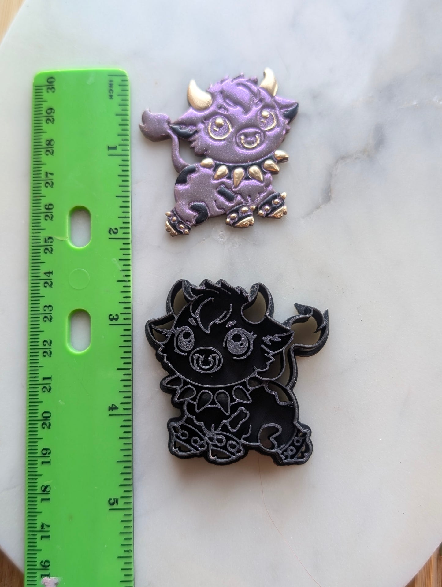 Punk Rocker Cow with Jewelry -  Sharp Embossed Earring Clay Cutter