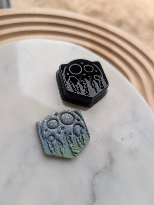 Night Scene Over Trees Embossed Sharp Cutter for Clay and More