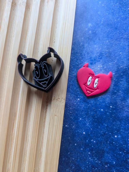 Happy Evil Faced Heart Devil Sharp Clay Cutter