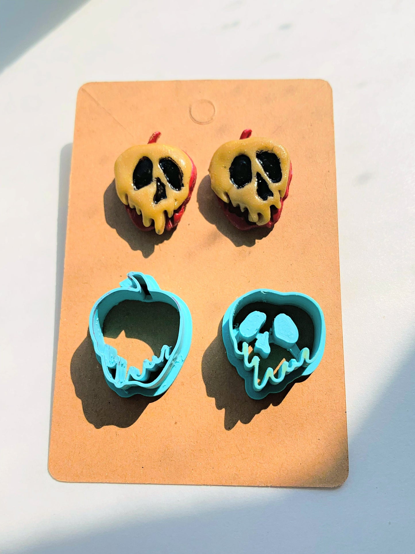 Mini Layered Poison Apple SET of 2 - Embossed Sharp Clay Cutter