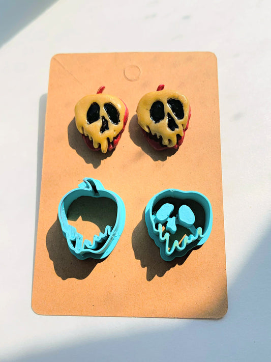 Mini Layered Poison Apple SET of 2 - Embossed Sharp Clay Cutter