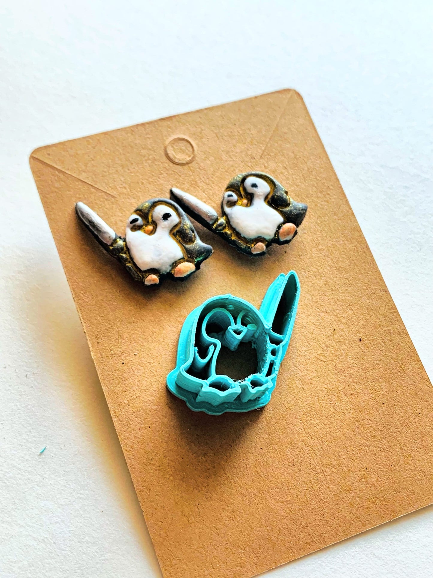 Penguin with Knife - Embossed Sharp Clay Cutter