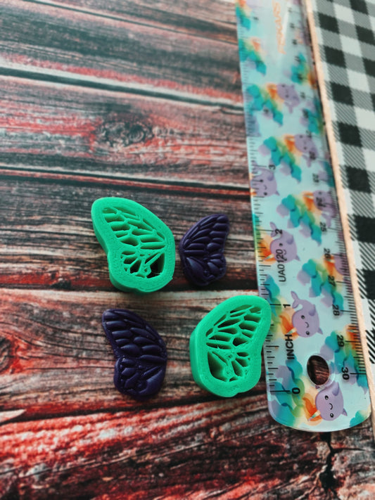 UPDATED Pair of Wings 25mm - Embossed Sharp Clay Cutter