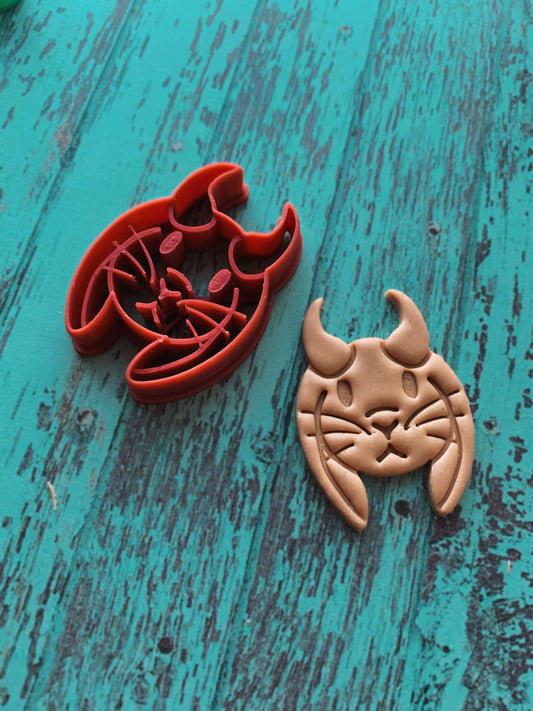 Demon Bunny - Embossed Sharp Clay Cutter