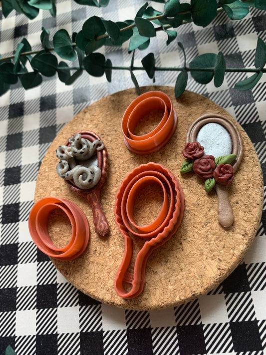 Layered Hand Mirror - Embossed Sharp Clay Cutter