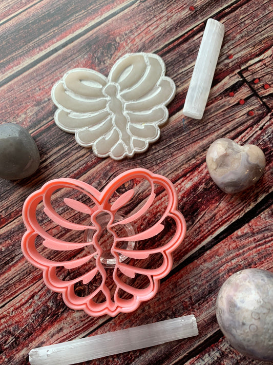 Heart Shaped Ribcage - Embossed Sharp Clay Cutter
