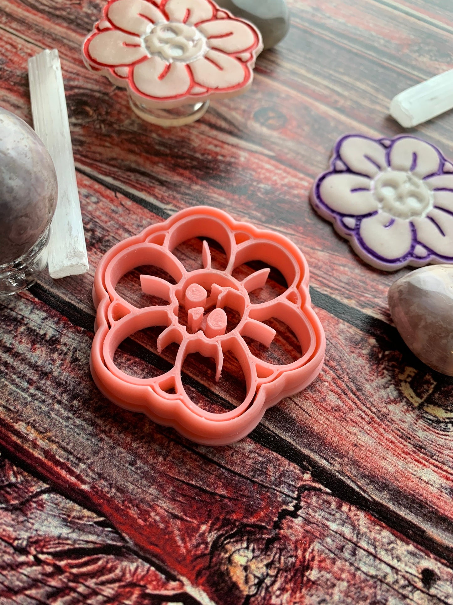 Daisy with Chibi Skull - Embossed Sharp Clay Cutter