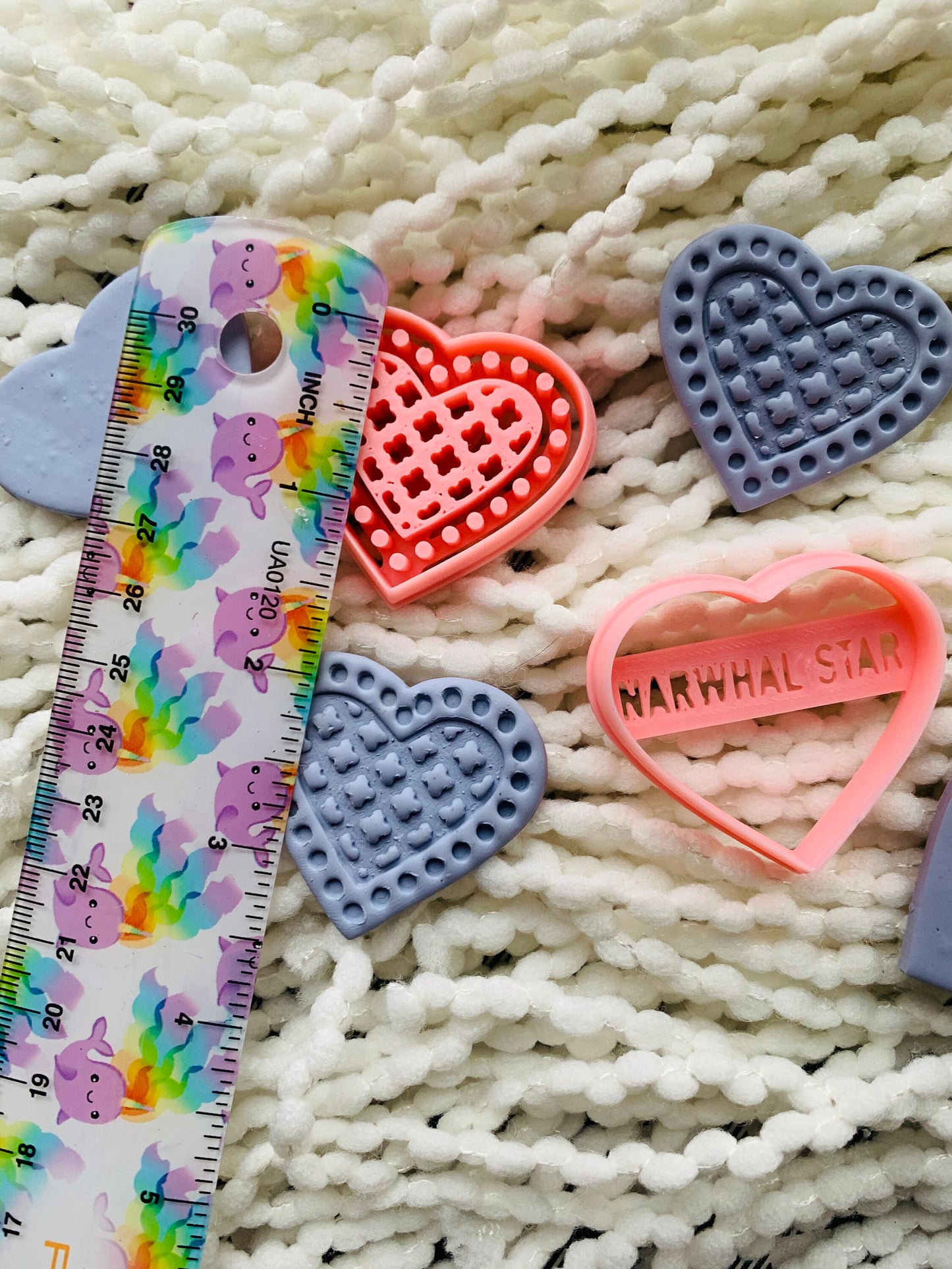 Quilted Heart Detailed Embossed Sharp Clay Cutter