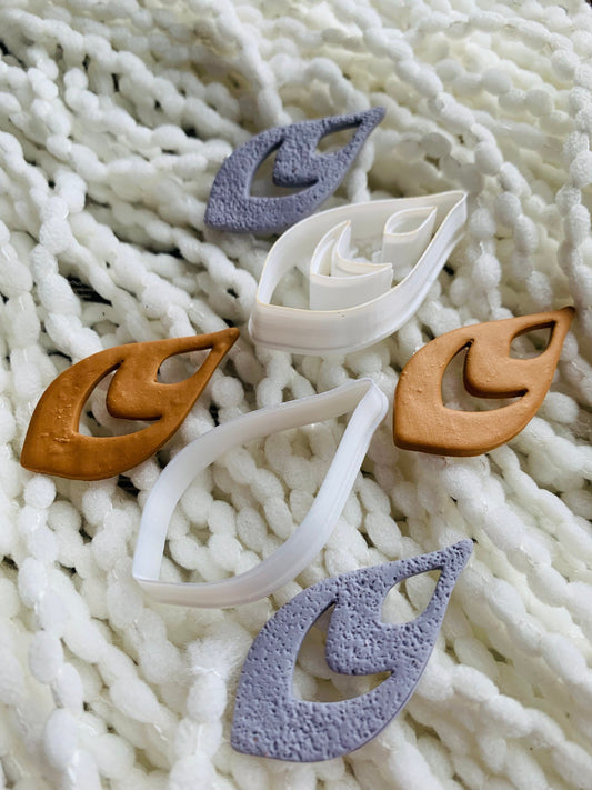 Geometric Abstract “Rajha” Drop Earrings Cut Out Sharp Clay Cutter