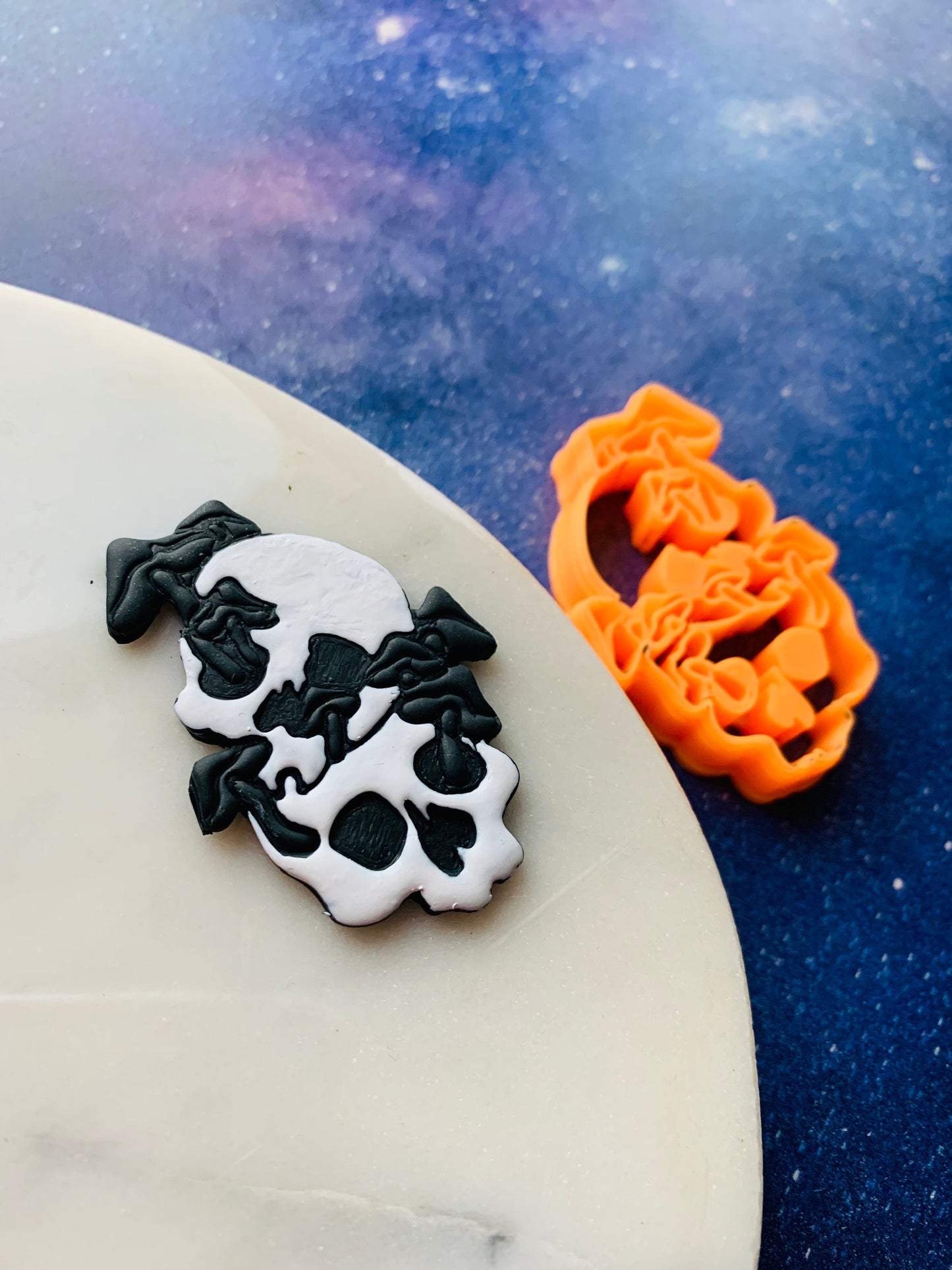 Stacked Skulls with Inkcap Mushrooms Sharp Clay Cutter