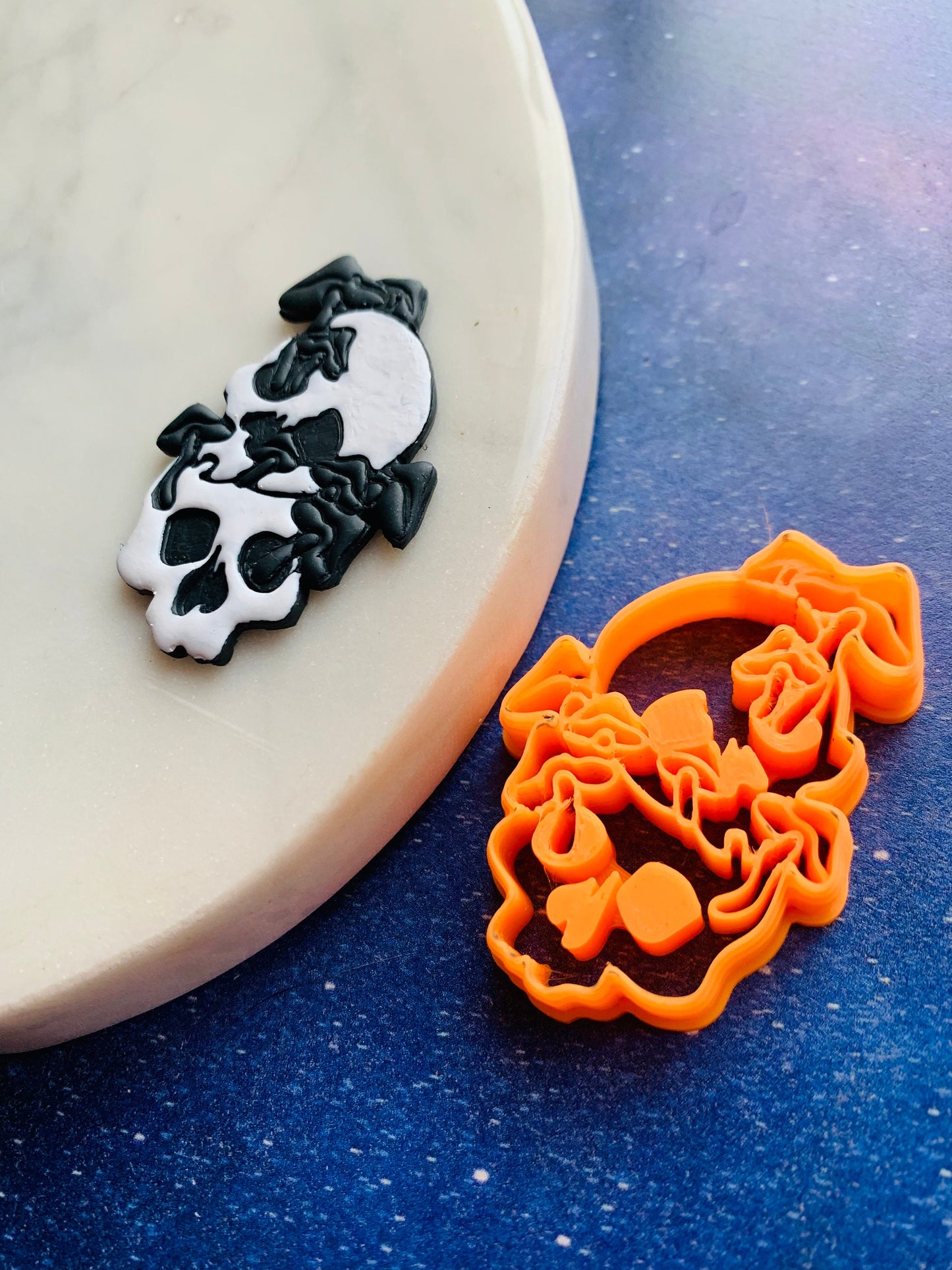 Stacked Skulls with Inkcap Mushrooms Sharp Clay Cutter