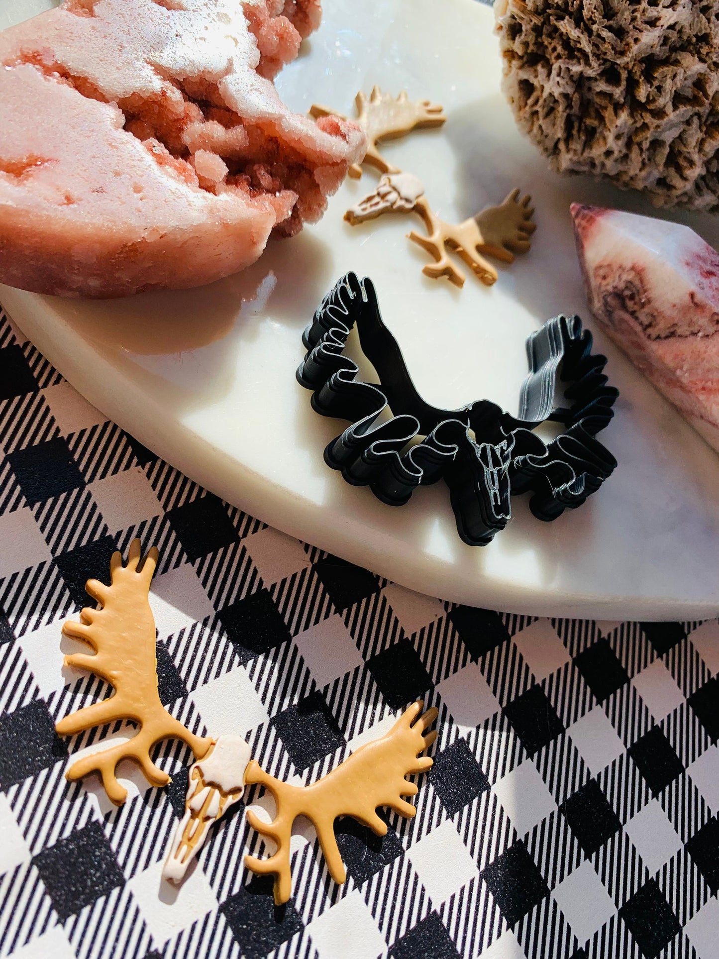 Moose Skull with Giant Antlers - Embossed Sharp Clay Cutter