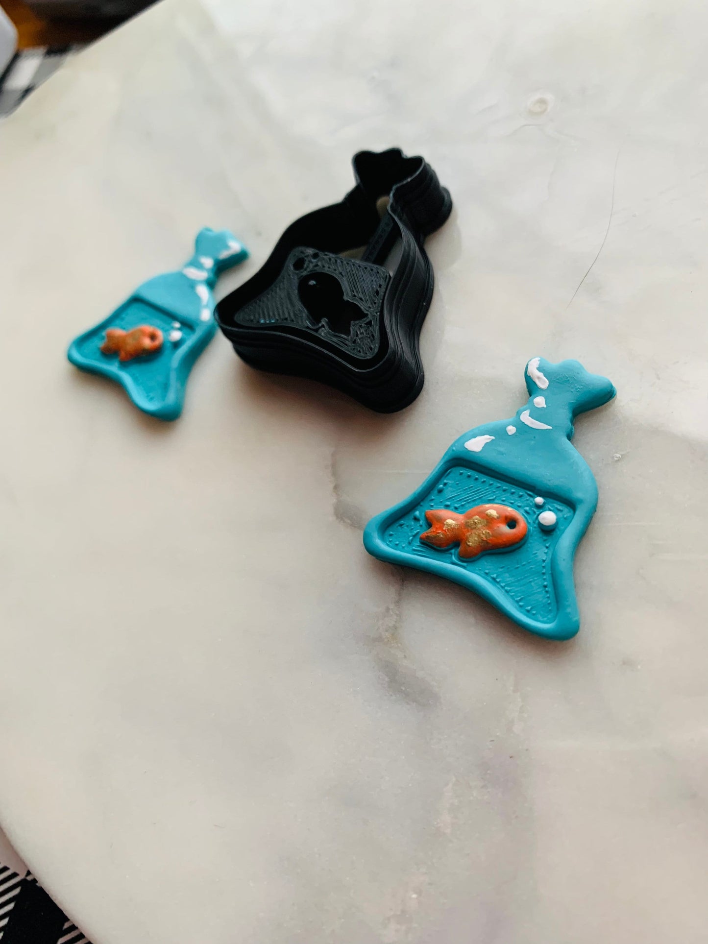 Goldfish in Plastic Baggie Sharp Clay Cutter