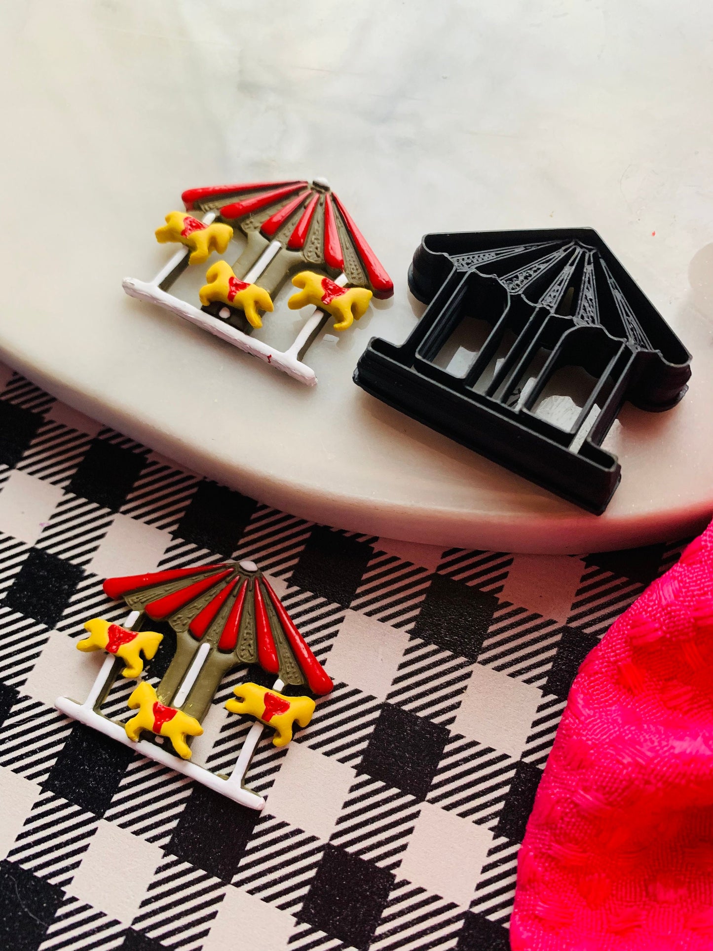 ADVANCED Design - Carnival Horses and Carousel - Embossed Sharp Cutter for Clay
