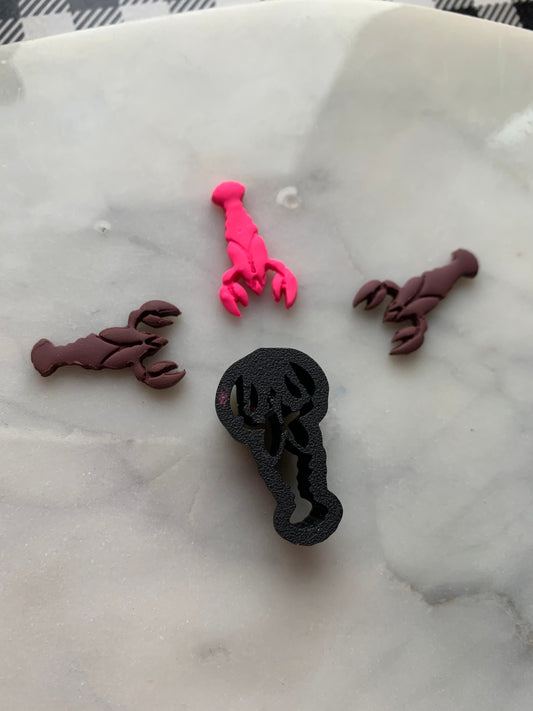 Detailed Tiny Crayfish Crawfish  - Embossed Sharp Cutter for Clay