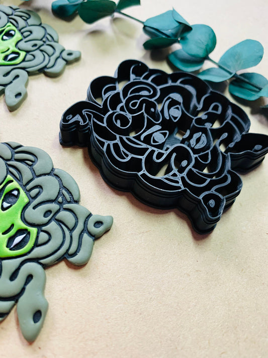 63mm Medusa and Her Snakes (Updated) - Embossed Sharp Clay Cutter