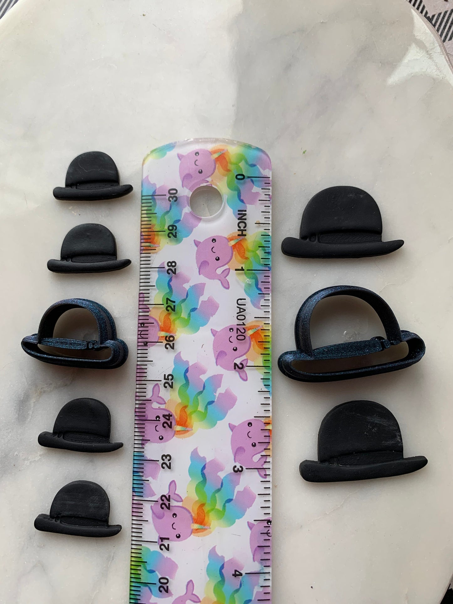 22mm & 33mm Bowler Hat Cap - Embossed Sharp Clay Cutter