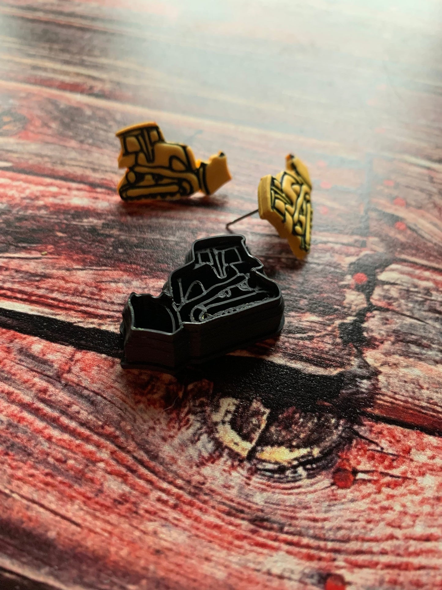 Bitty Bulldozer Studs - Embossed Sharp Clay Cutter