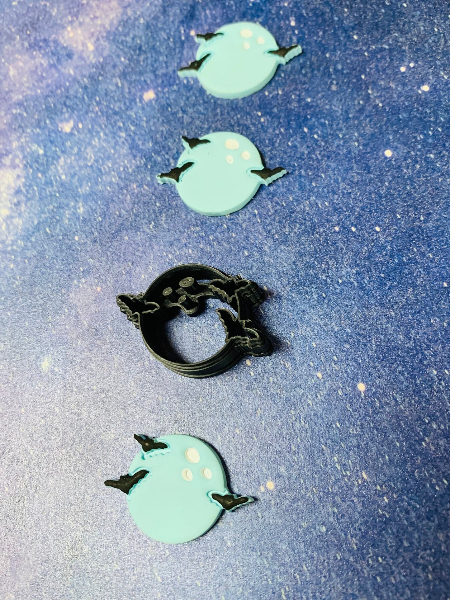 Bats & Full Moon - Sharp Polymer Clay Cutter with Detailed Lines