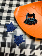 Load image into Gallery viewer, Flying Chibi Bat Oversized Earring Stud - Sharp Polymer Clay Cutter with Etching Details
