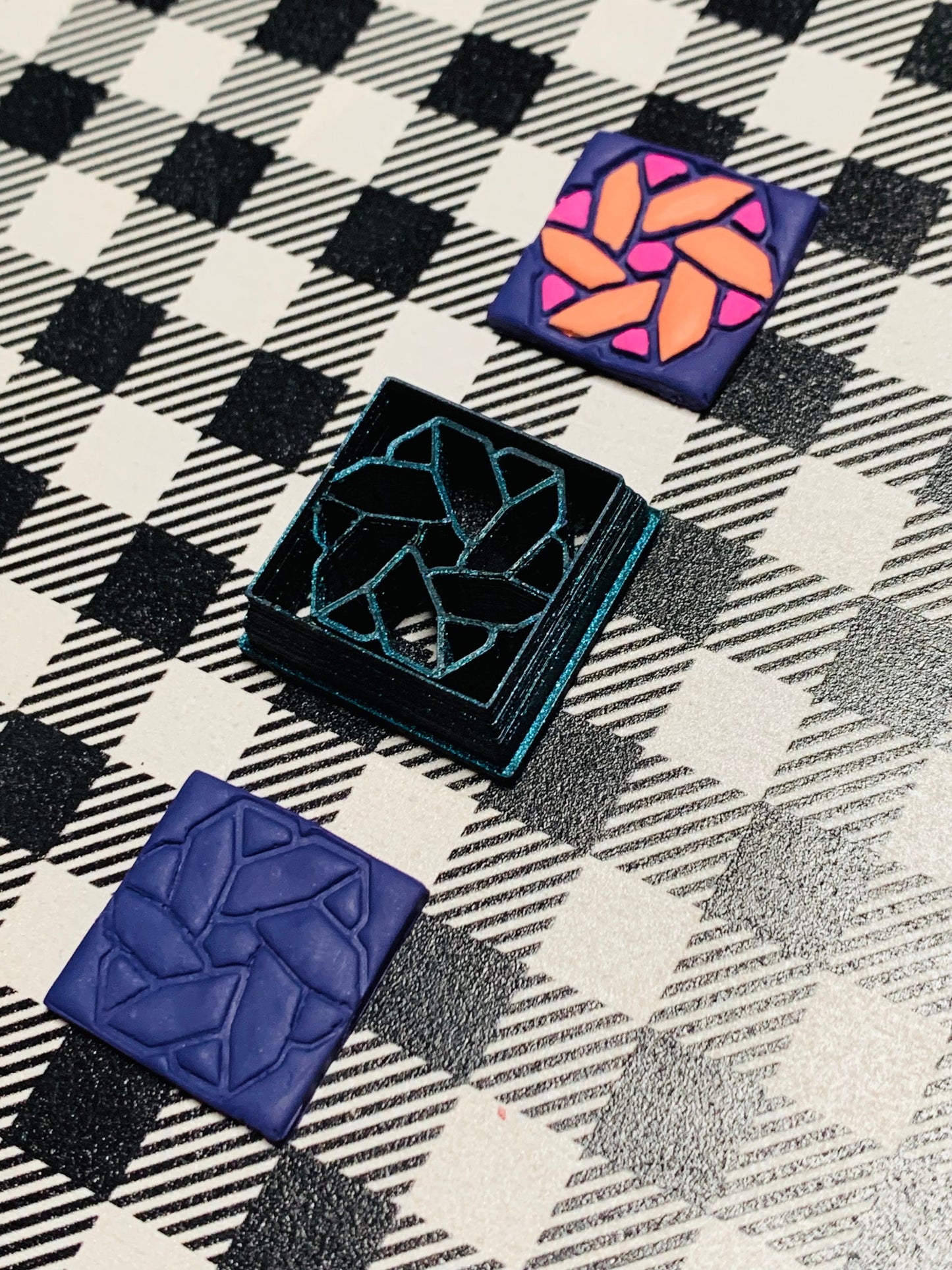 Folded Ribbon Flower Quilt Square Pattern Square - Sharp Polymer Clay Cutter