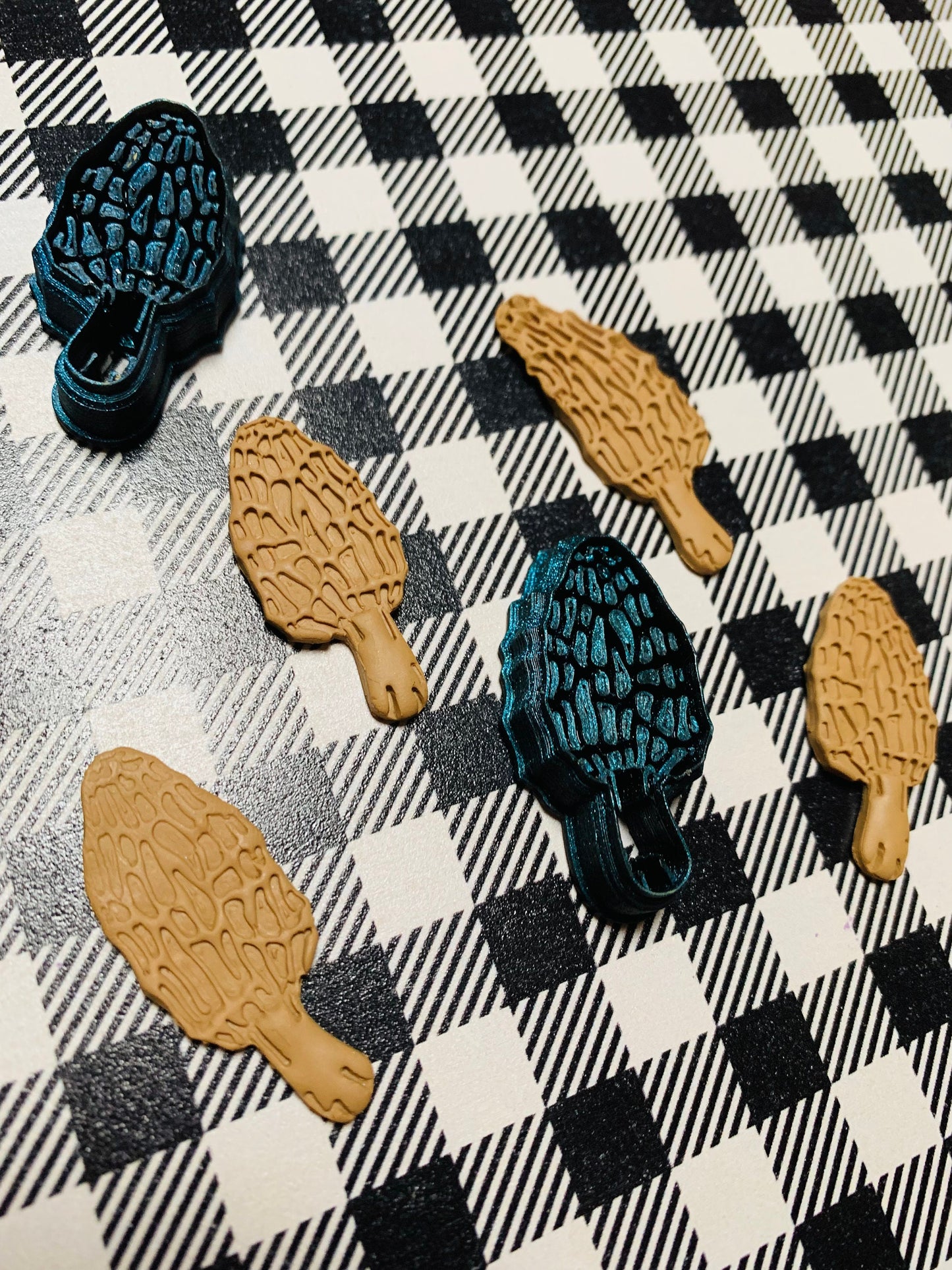 Morel Mushrooms Embossed Sharp Clay Cutter for Earrings Magnets Decor and More