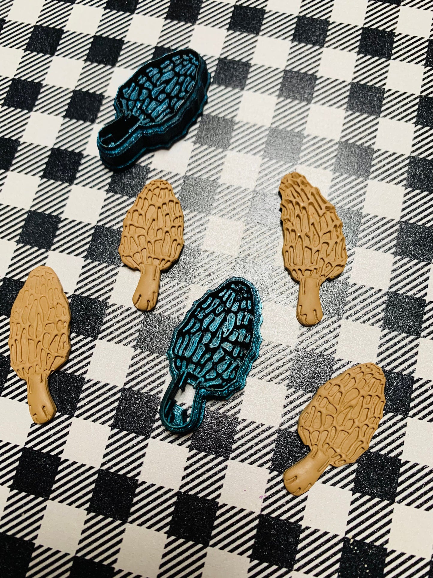 Morel Mushrooms Embossed Sharp Clay Cutter for Earrings Magnets Decor and More