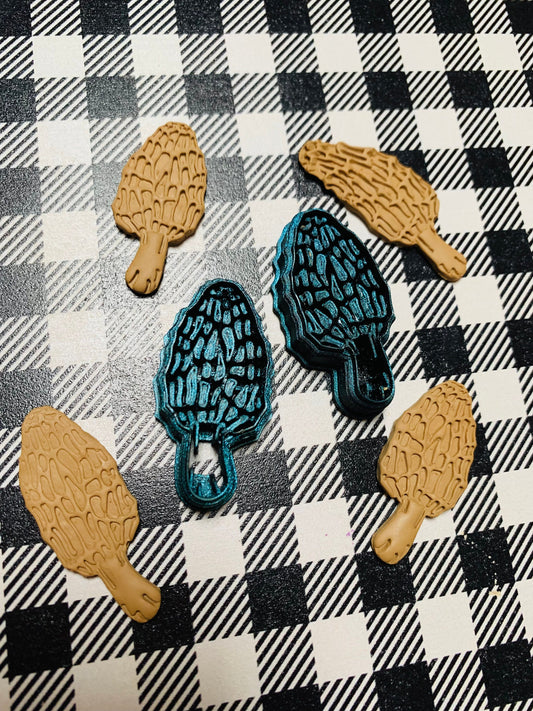 Morel Mushrooms Embossed Sharp Clay Cutter for Earrings Magnets Decor and More
