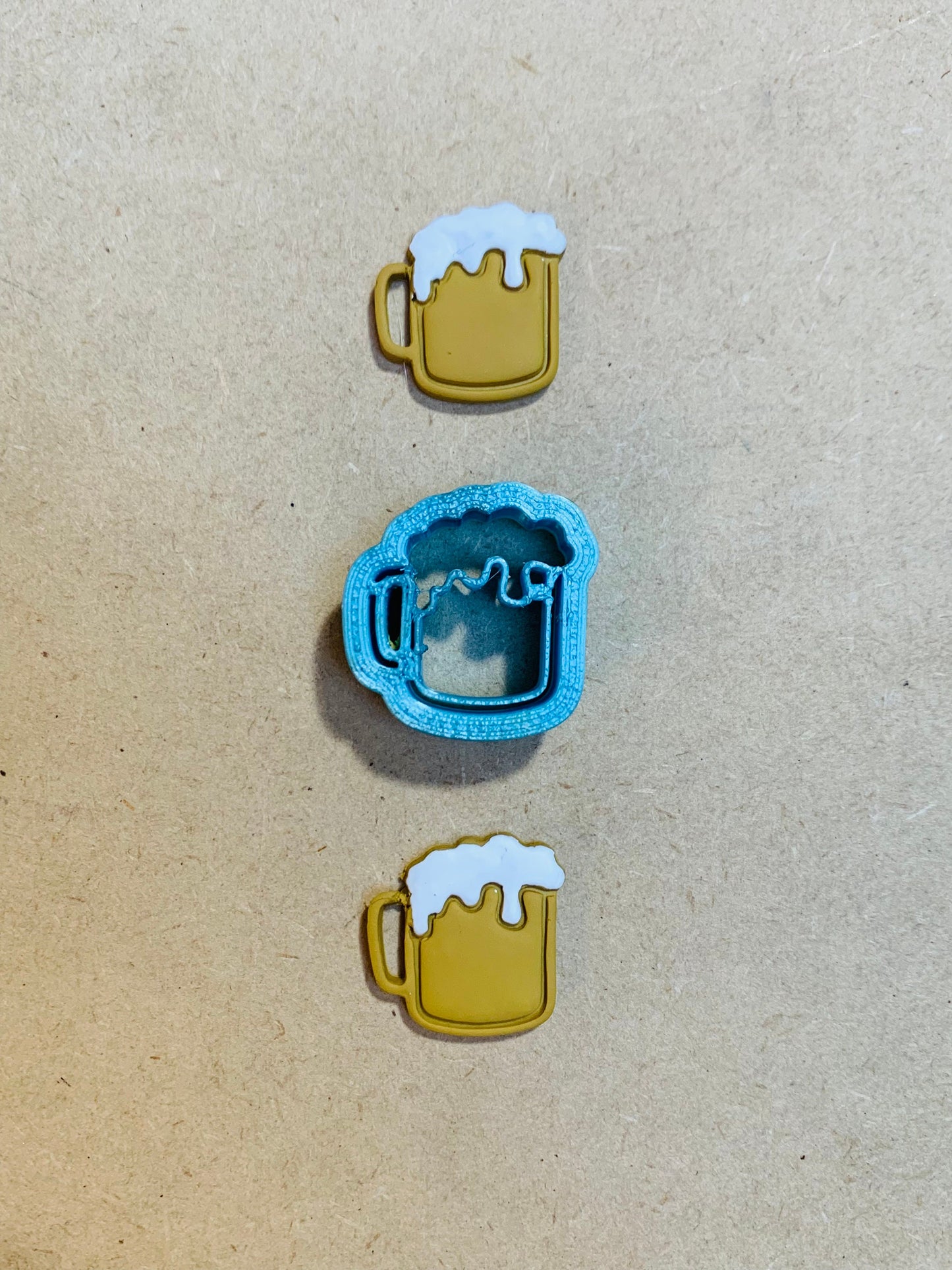 Tiny Beer Mug  - Embossed Sharp Earring Clay Cutter