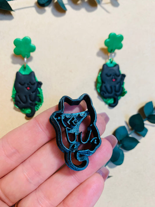 Cat Licking Butthole - Sharp Polymer Clay Cutter with Detailed Lines