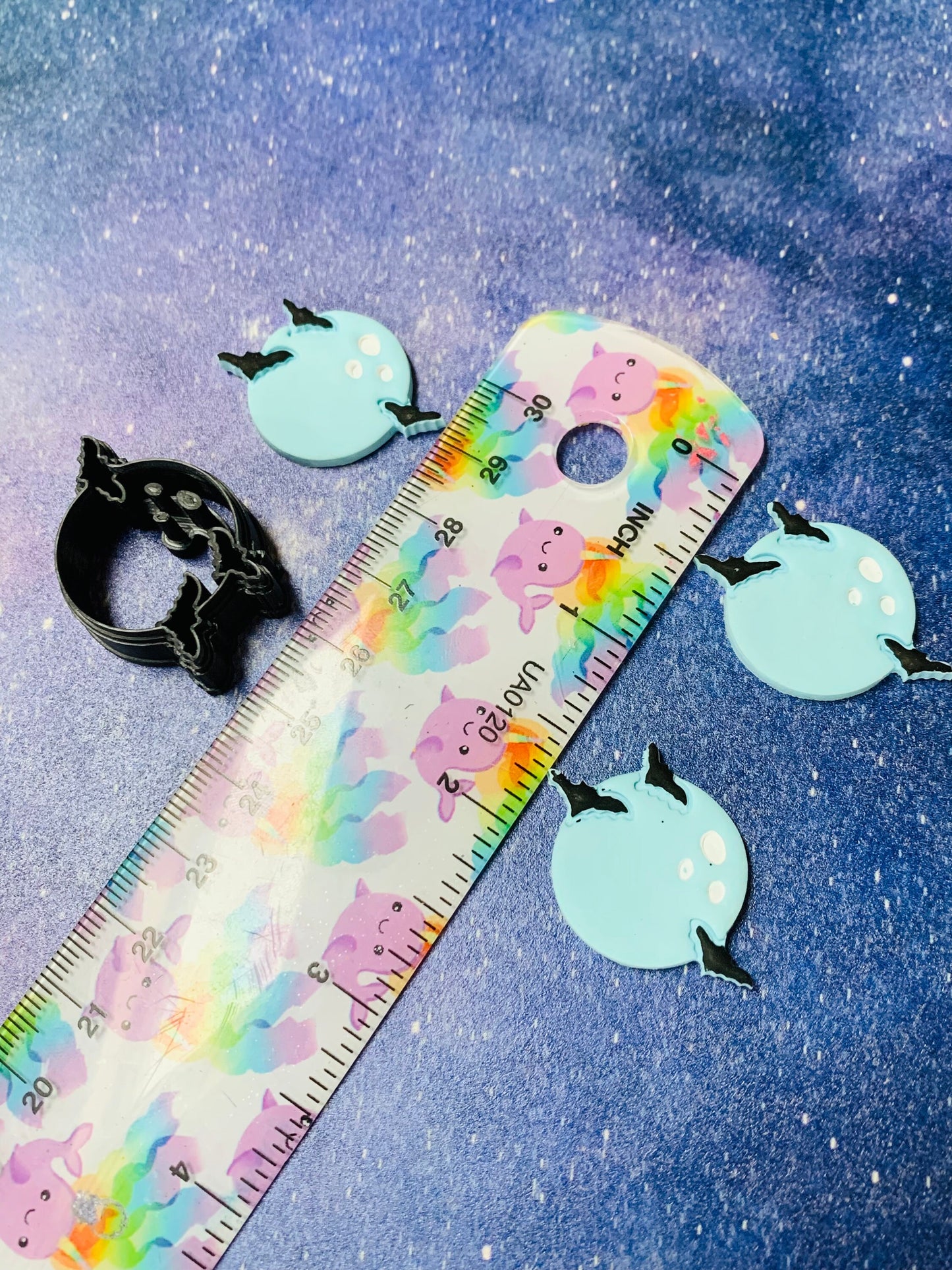 Bats & Full Moon - Sharp Polymer Clay Cutter with Detailed Lines