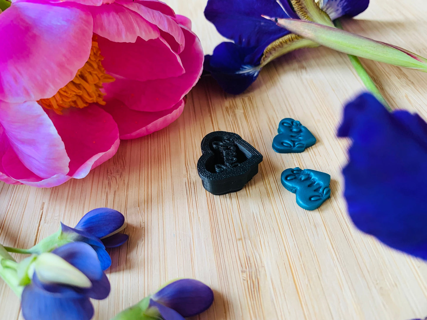 Tiny Fancy Fuck Hearts  - Embossed Sharp Clay Cutter