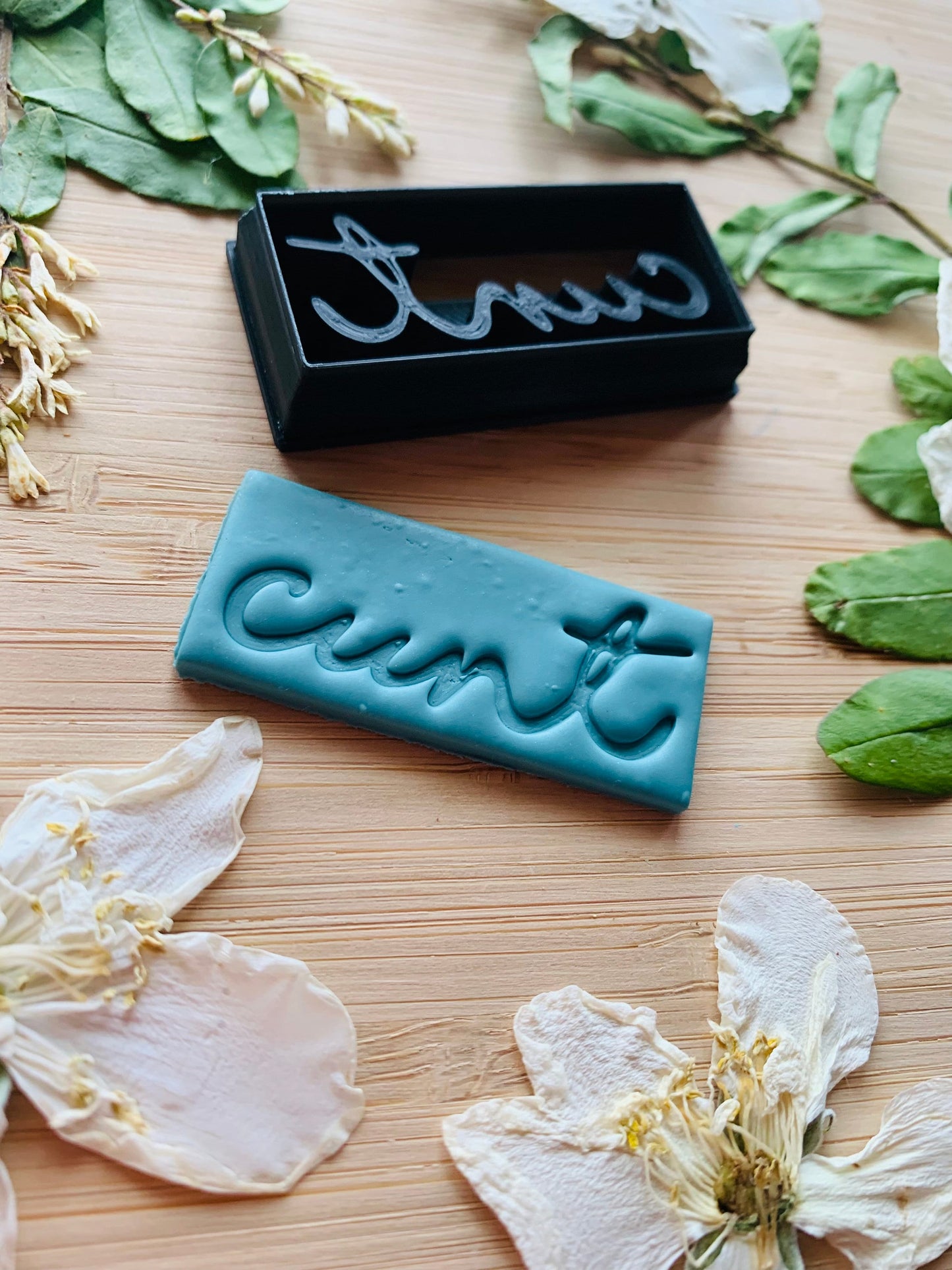 Cunt Text Rectangle Tag Embossed Sharp Clay Cutter