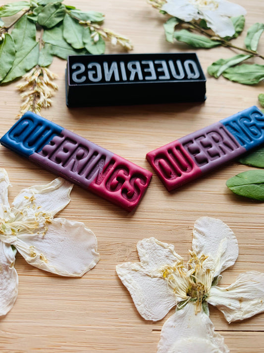 Queerings Pride Rectangle Tag Embossed Sharp Clay Cutter