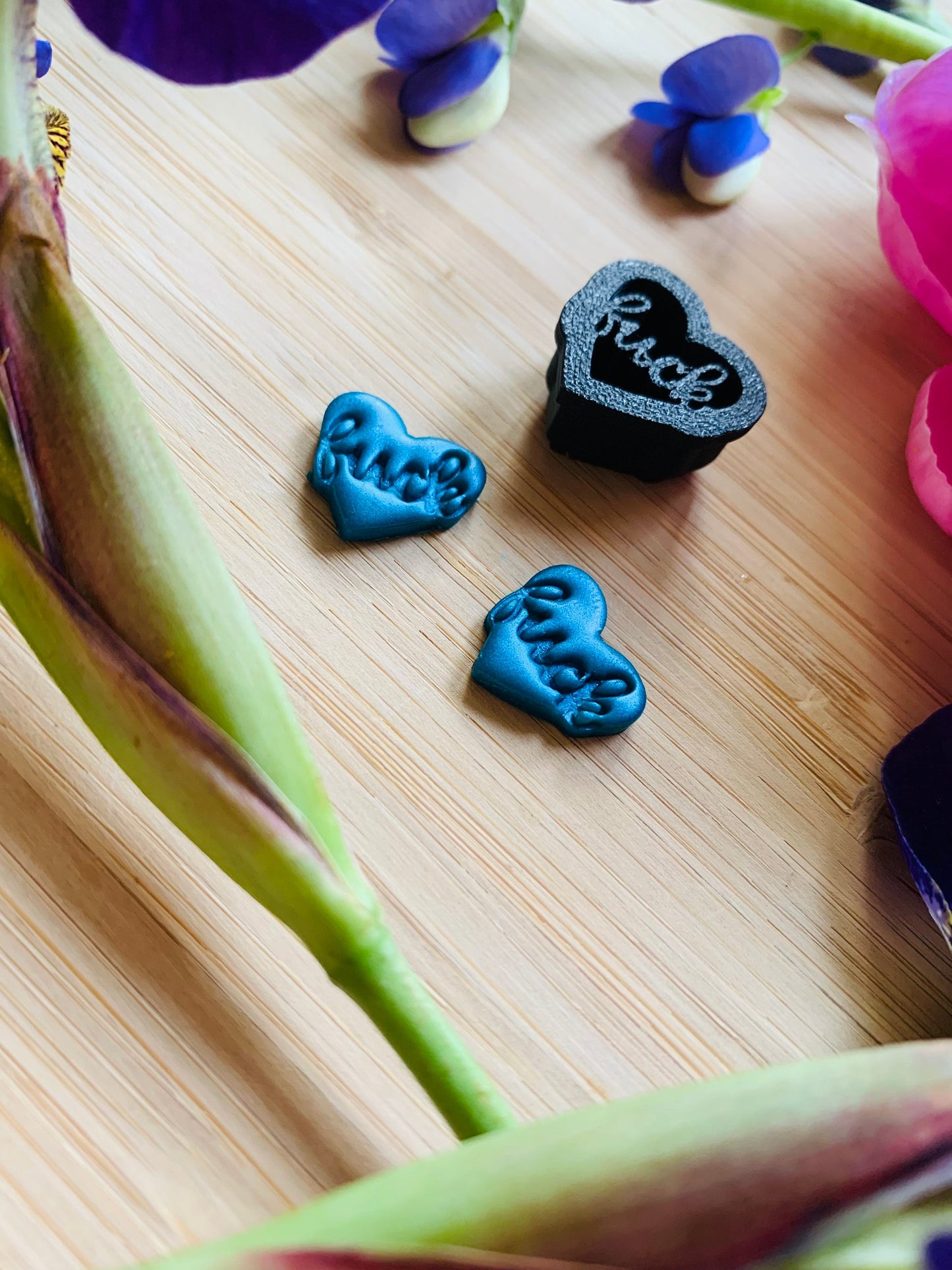 Tiny Fancy Fuck Hearts  - Embossed Sharp Clay Cutter