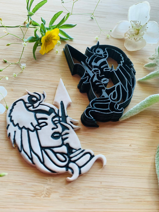 Athena Greek Goddess of Warfare and Wisdom - 3” Sharp Embossed Clay Cutter