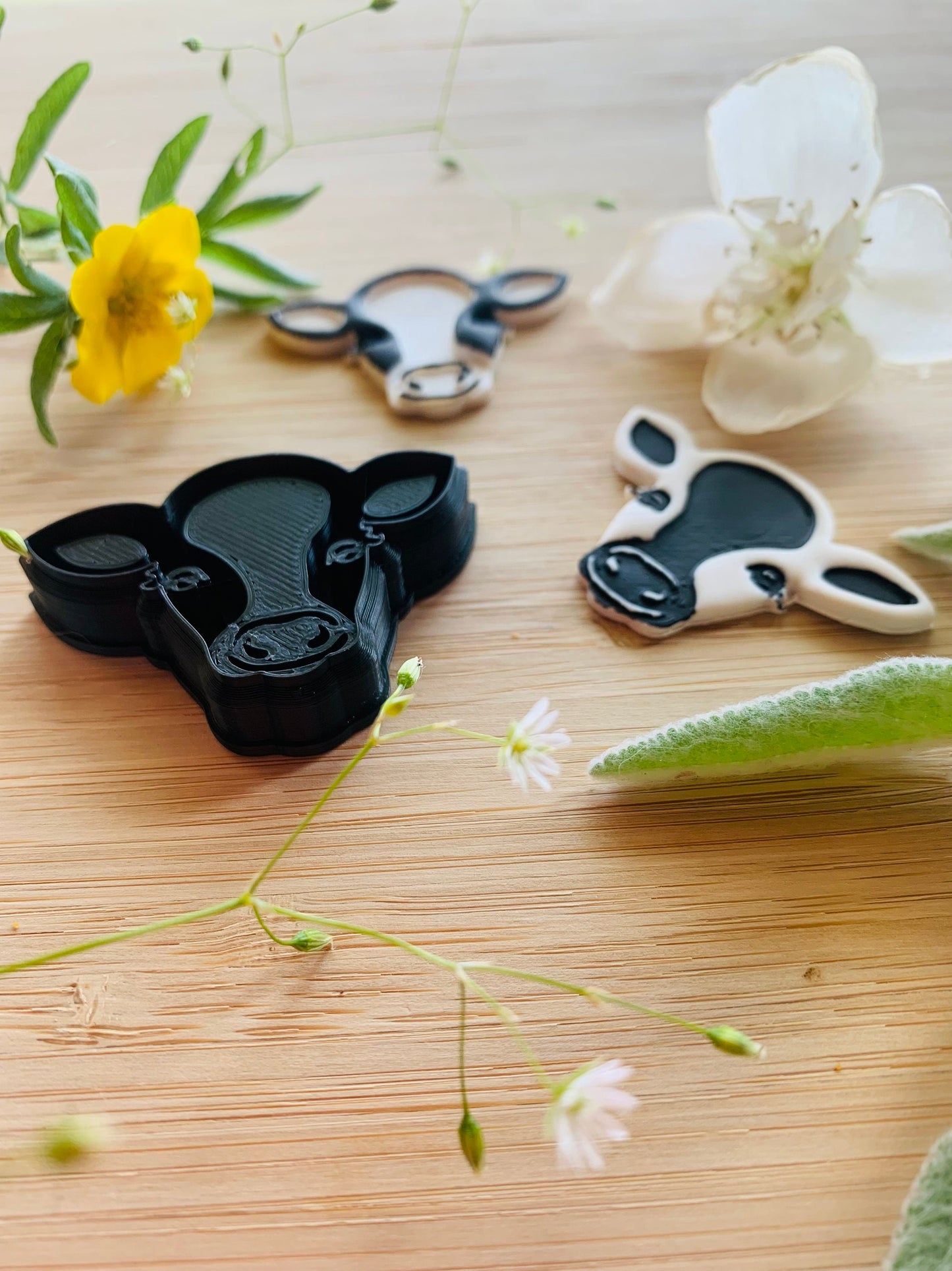 Cute Cow Calf Head -  Sharp Embossed Earring Clay Cutter