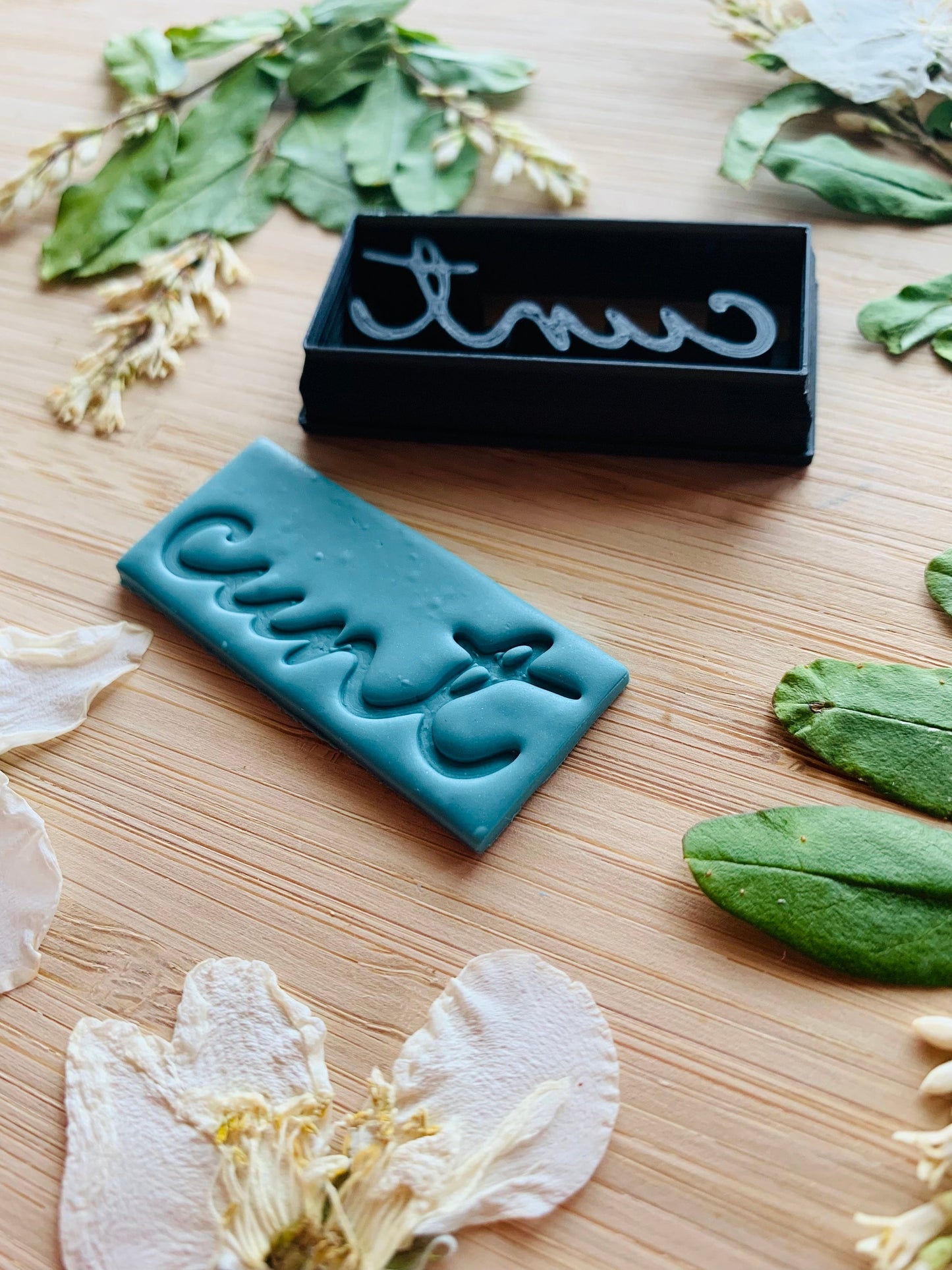Cunt Text Rectangle Tag Embossed Sharp Clay Cutter