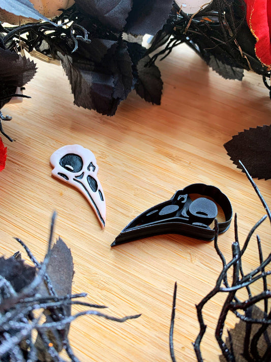 58mm Bird Skull Crow Head Earring Embossed Sharp Clay Cutter