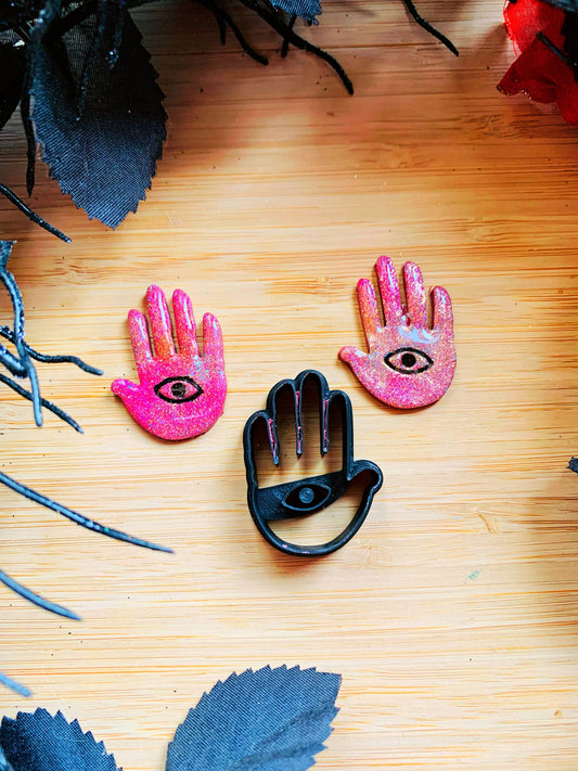 Hamsa Hand -  Sharp Embossed Earring Clay Cutter