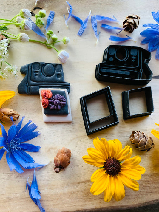 Camera with Printed Photo Set of 3 Sharp Clay Cutters