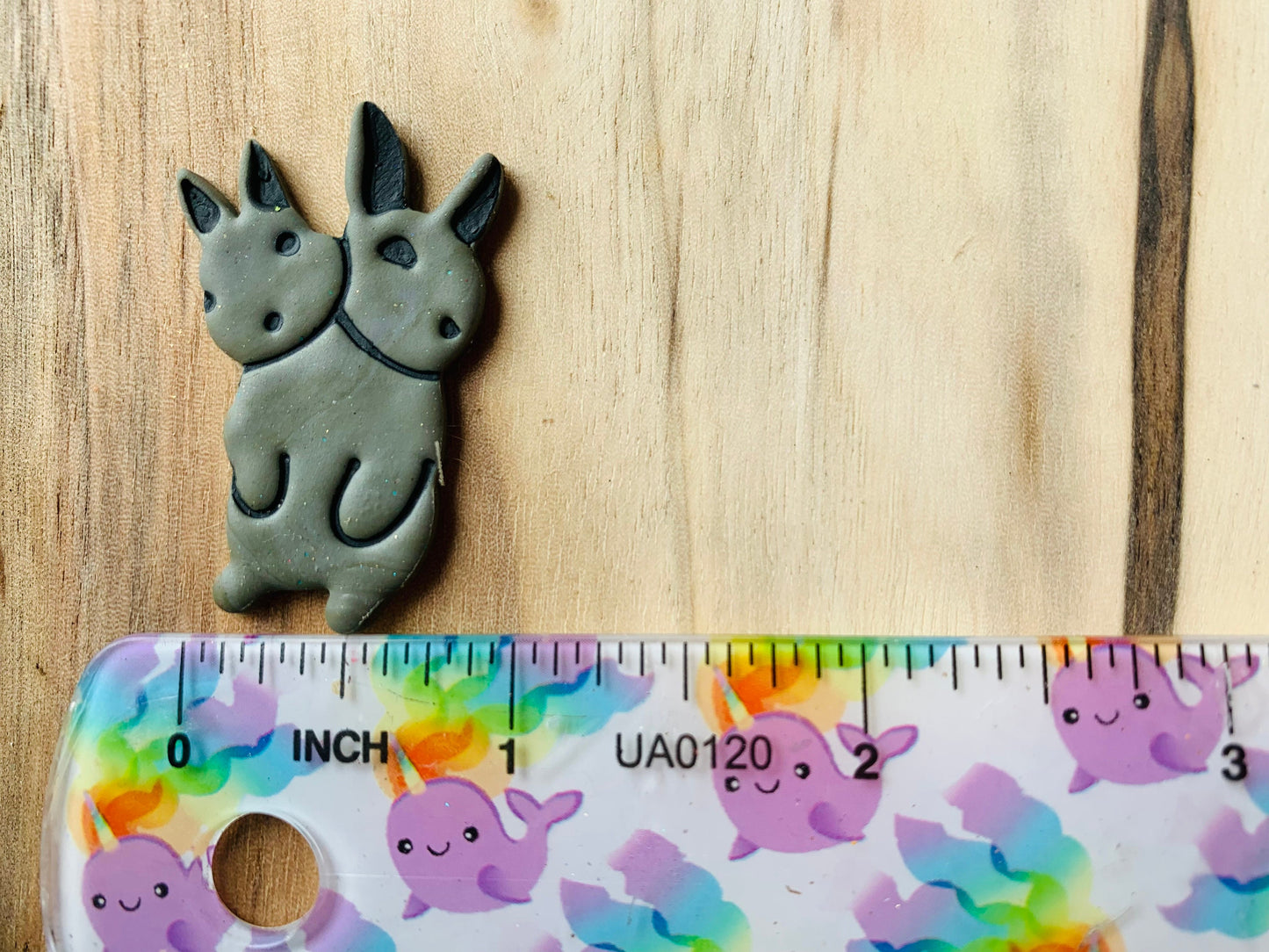 Two Headed Bunny Rabbit Embossed Sharp Clay Cutter