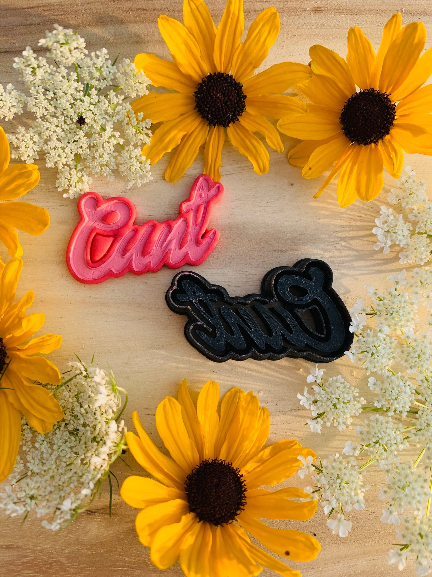 Cunt in Dollie Script Font Word Cutout- Embossed Sharp Clay Cutter