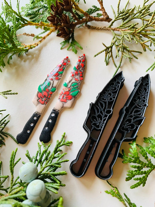 Small Floral Knife - Embossed Sharp Clay Cutter