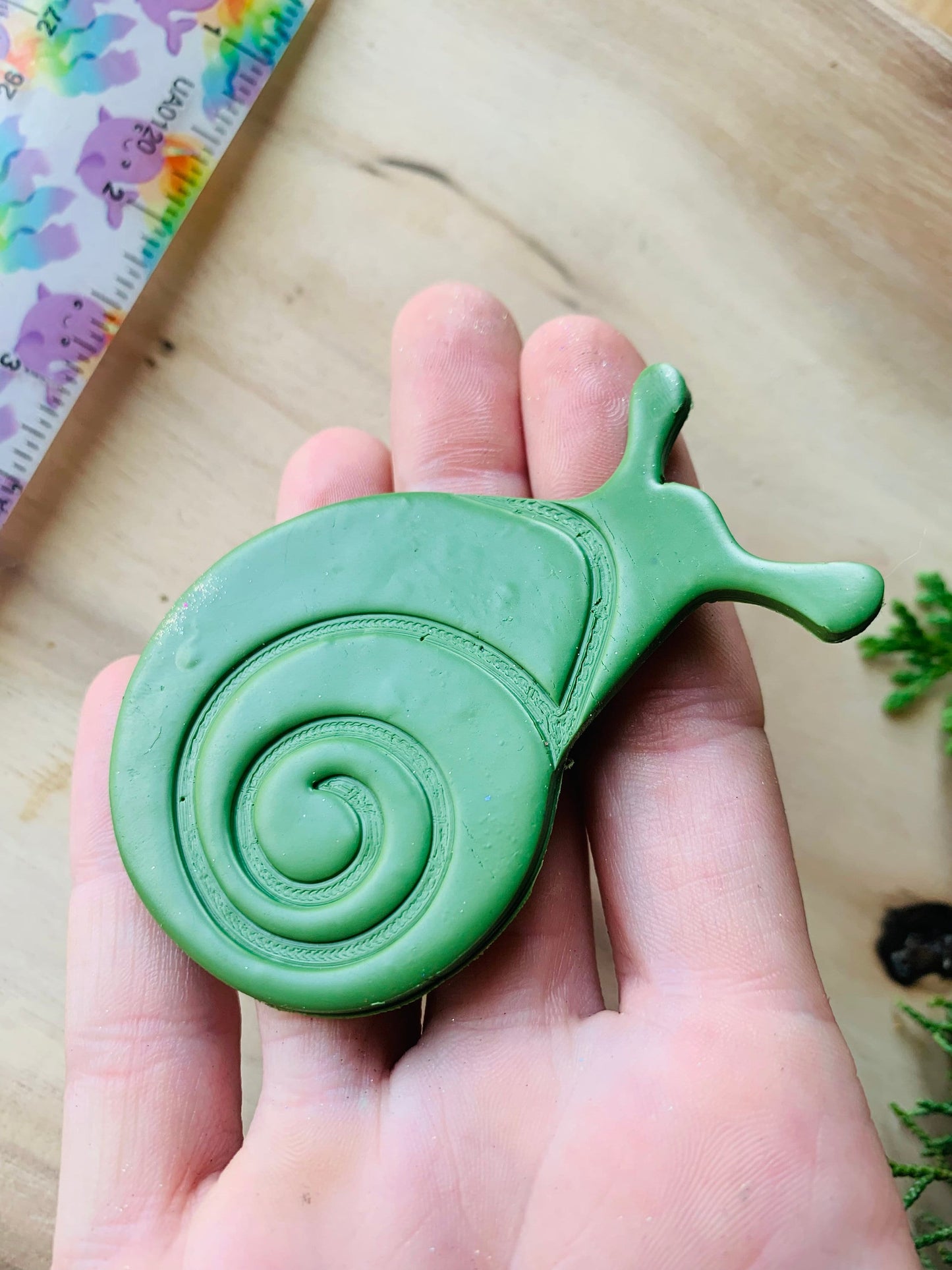 Large Snail Keychain Magnet Size - Embossed Sharp Clay Cutter