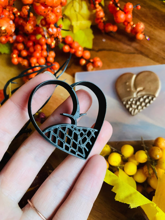 Booty Heart Butt Earring Embossed Sharp Clay Cutter