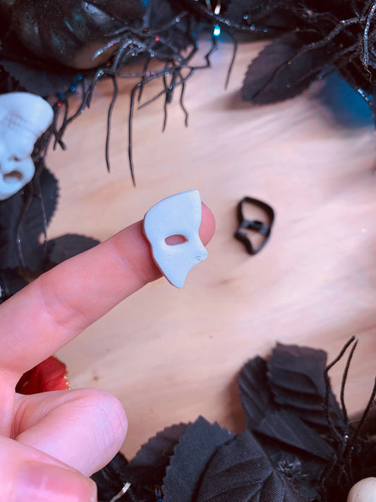 Half Face Opera Ball Mask Sharp Earring Clay Cutter