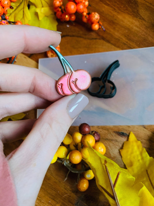 Booty Berry Cherry Butt Earring Embossed Sharp Clay Cutter