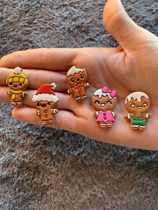 Set of 5 Chibi Gingerbread Men Sharp Detailed Clay Cutters
