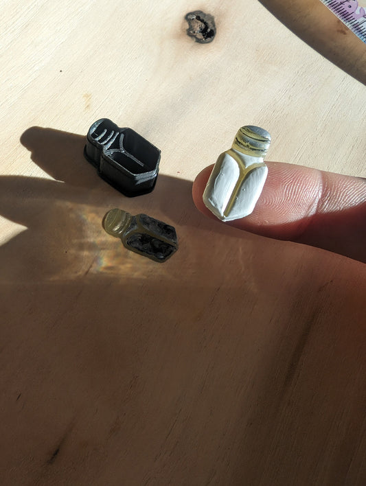 Tiny Spice Salt Shaker Potion Bottle Sharp Earring Clay Cutter